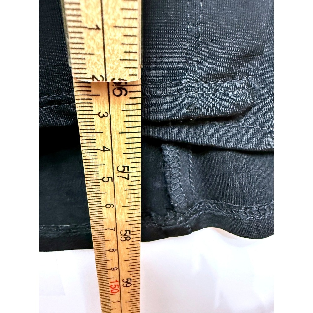 Vintage Black Babydoll Maxi Dress Size M Peep Studio Y2K High Slit Built In Bra - Picture 7 of 11
